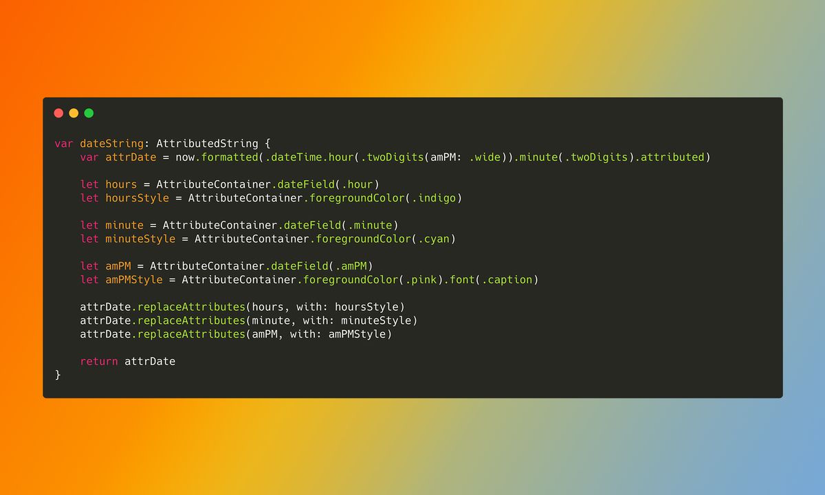 How to format Date Components with AttributedString